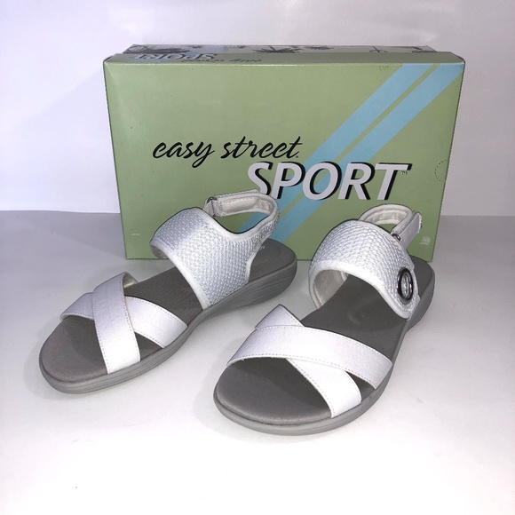 Easy Street Shoes - Easy Street Shae Fabric Open Toe Casual Sandals